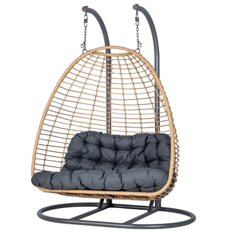 Hanging Egg Chair - Luxury 2-Seater Hanging Chairs Wicker Oversize