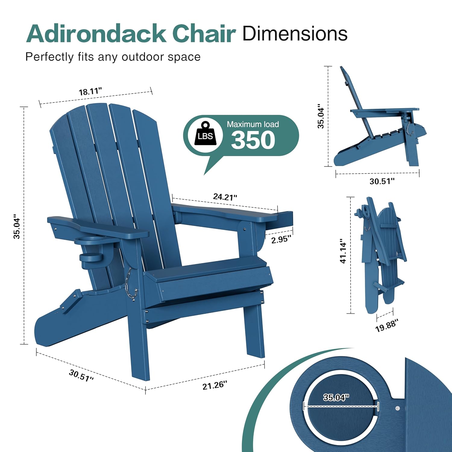 Folding Adirondack Chair Set 2 - Adirondack Chair Wood 评论和价格