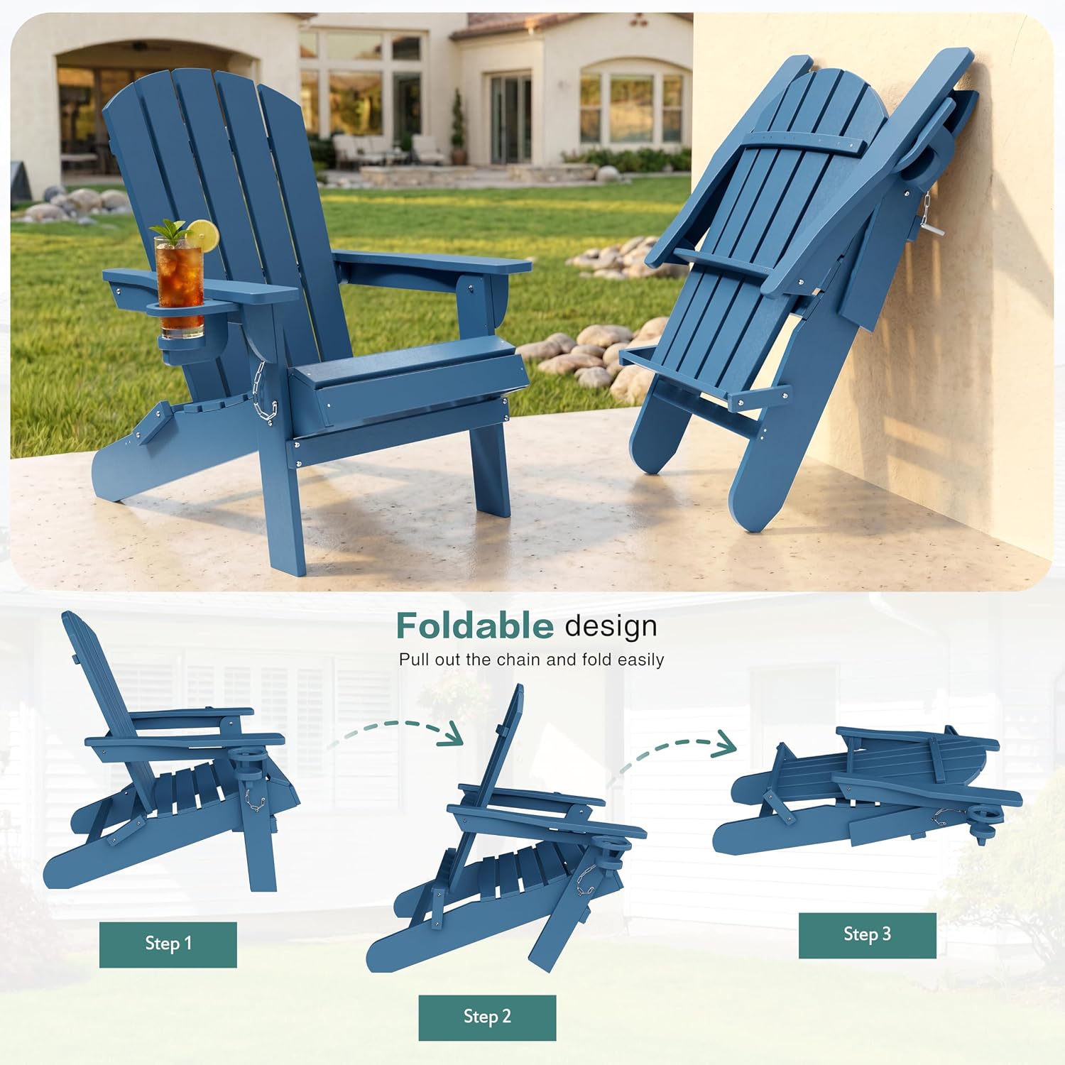 Folding Adirondack Chair Set 2 - Adirondack Chair Wood 评论和价格