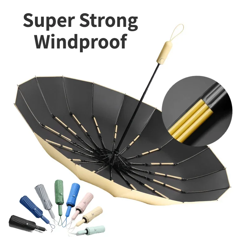 Windproof Strong Fully Automat - Parasol Umbrella Large 评论和价格