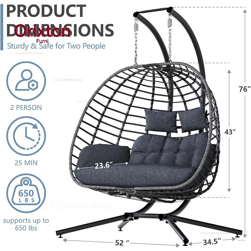 Double Egg Swing Chair with St - Hanging Egg Chair 评论和价格