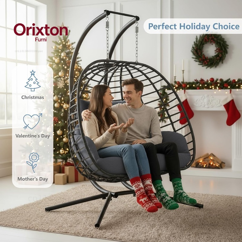 Double Egg Swing Chair with St - Hanging Egg Chair 评论和价格