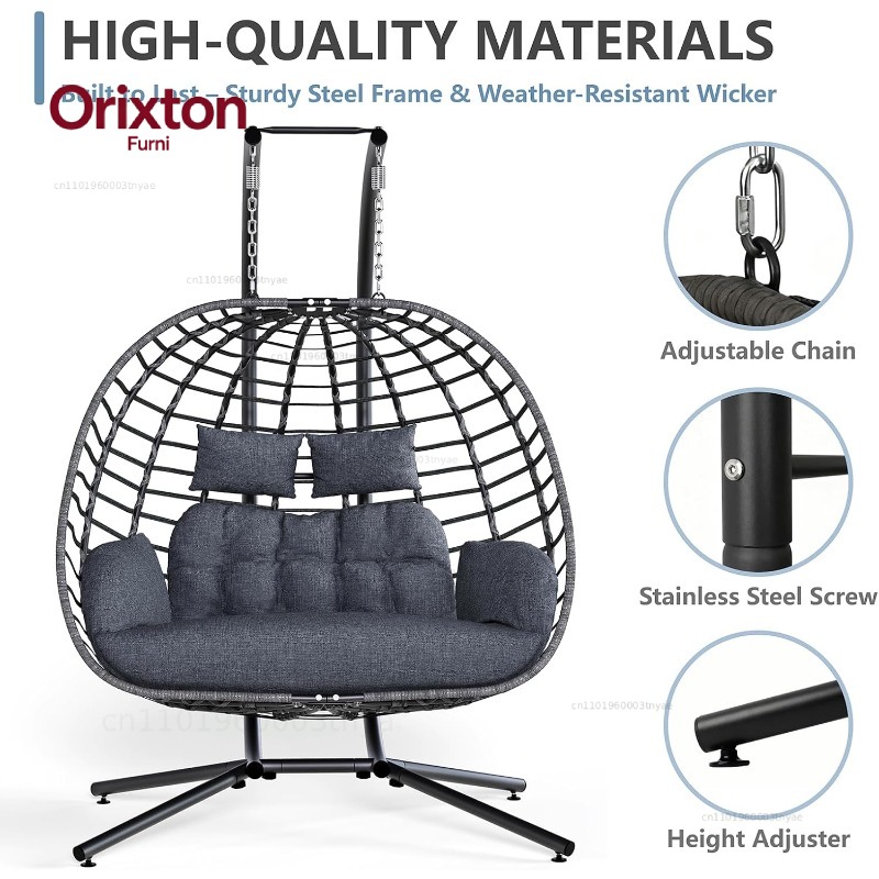 Double Egg Swing Chair with St - Hanging Egg Chair 评论和价格