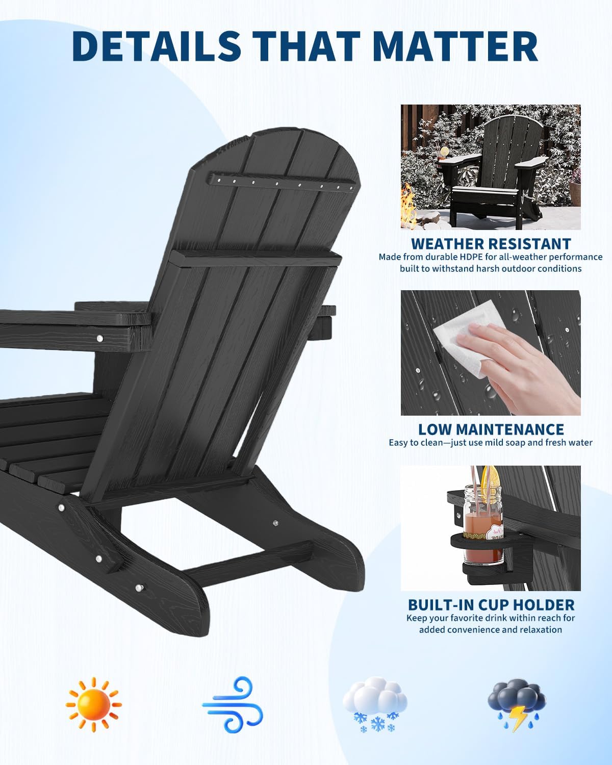 Folding Adirondack Chair HDPE  - Adirondack Chair Wood 评论和价格