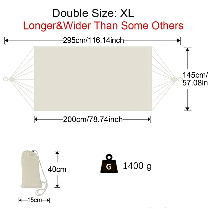 Hammocks A White Organic Cotto - Outdoor Furniture Quality 评论和价格