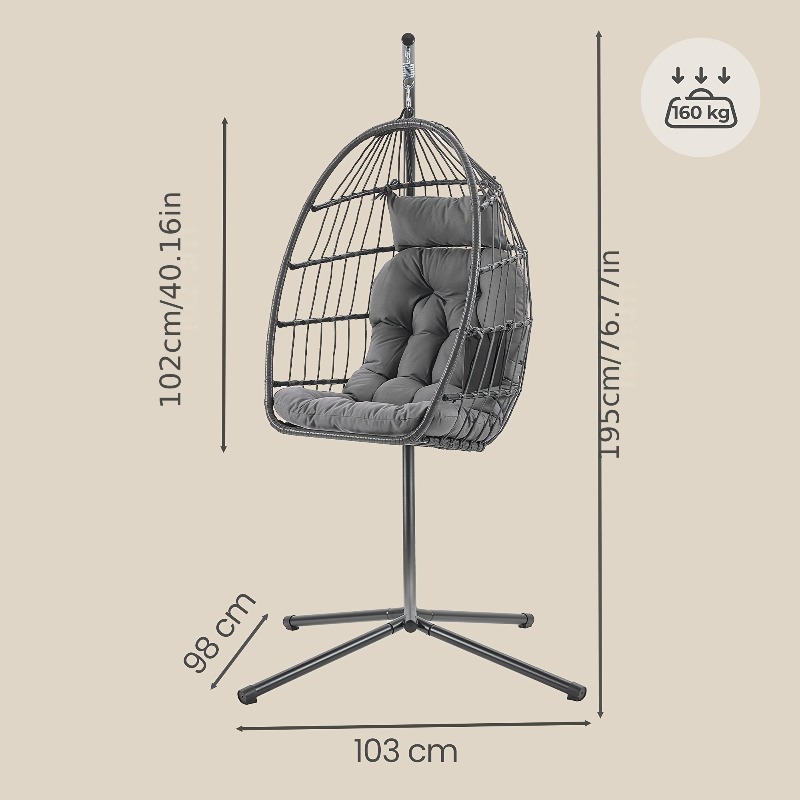 Hanging Egg Chair with Stand – - Hanging Egg Chair 评论和价格