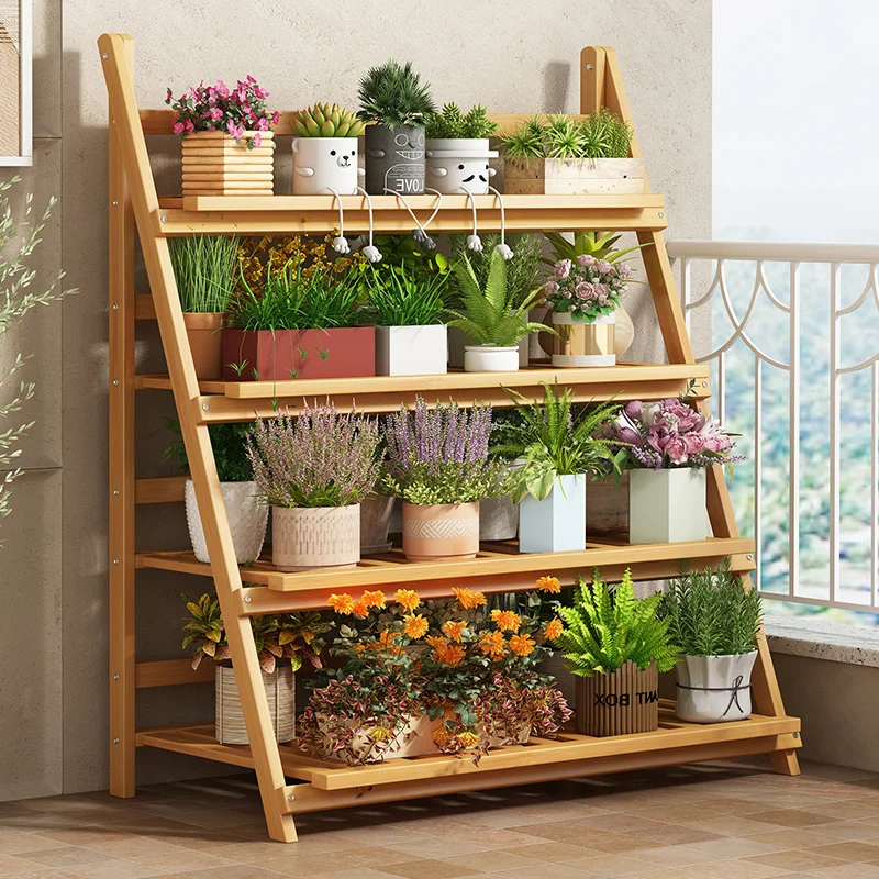 Solid Wood Flower Shelf Plant  - Outdoor Furniture Design 评论和价格