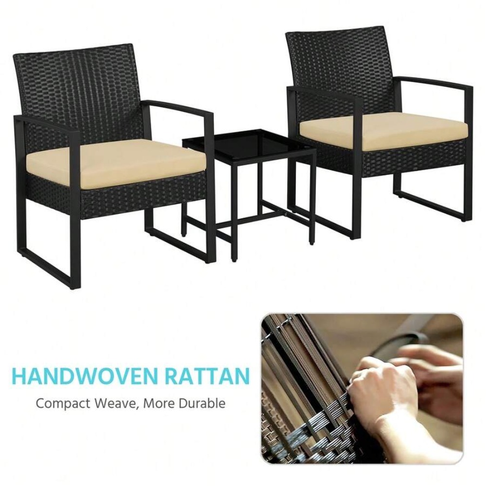 3 Piece Outdoor Wicker Furnitu - Outdoor Furniture Durable 评论和价格