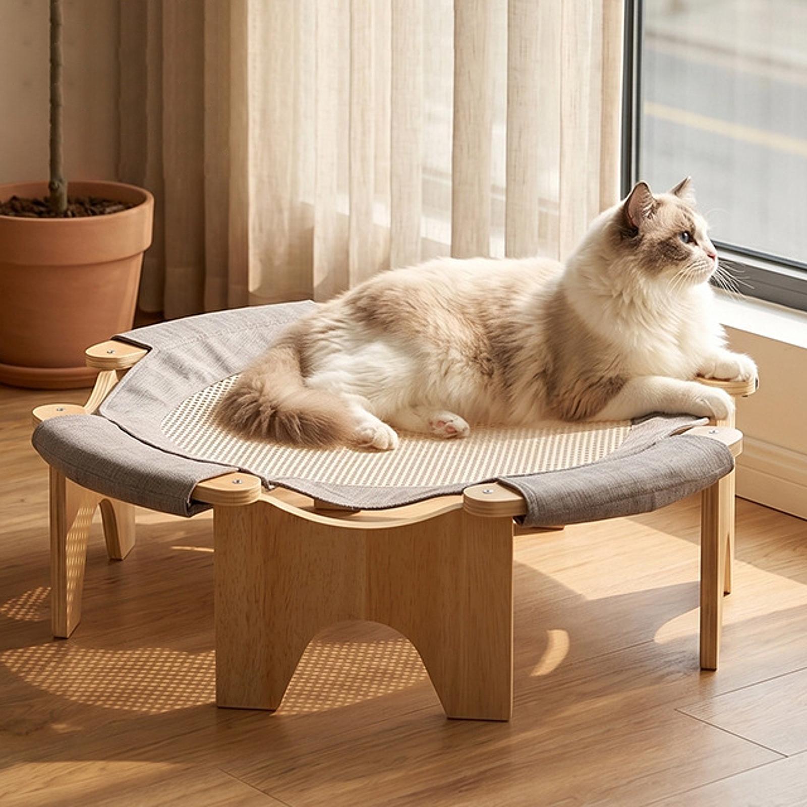 Elevated Pet Bed Wooden Cat Ha - Outdoor Furniture Durable 评论和价格