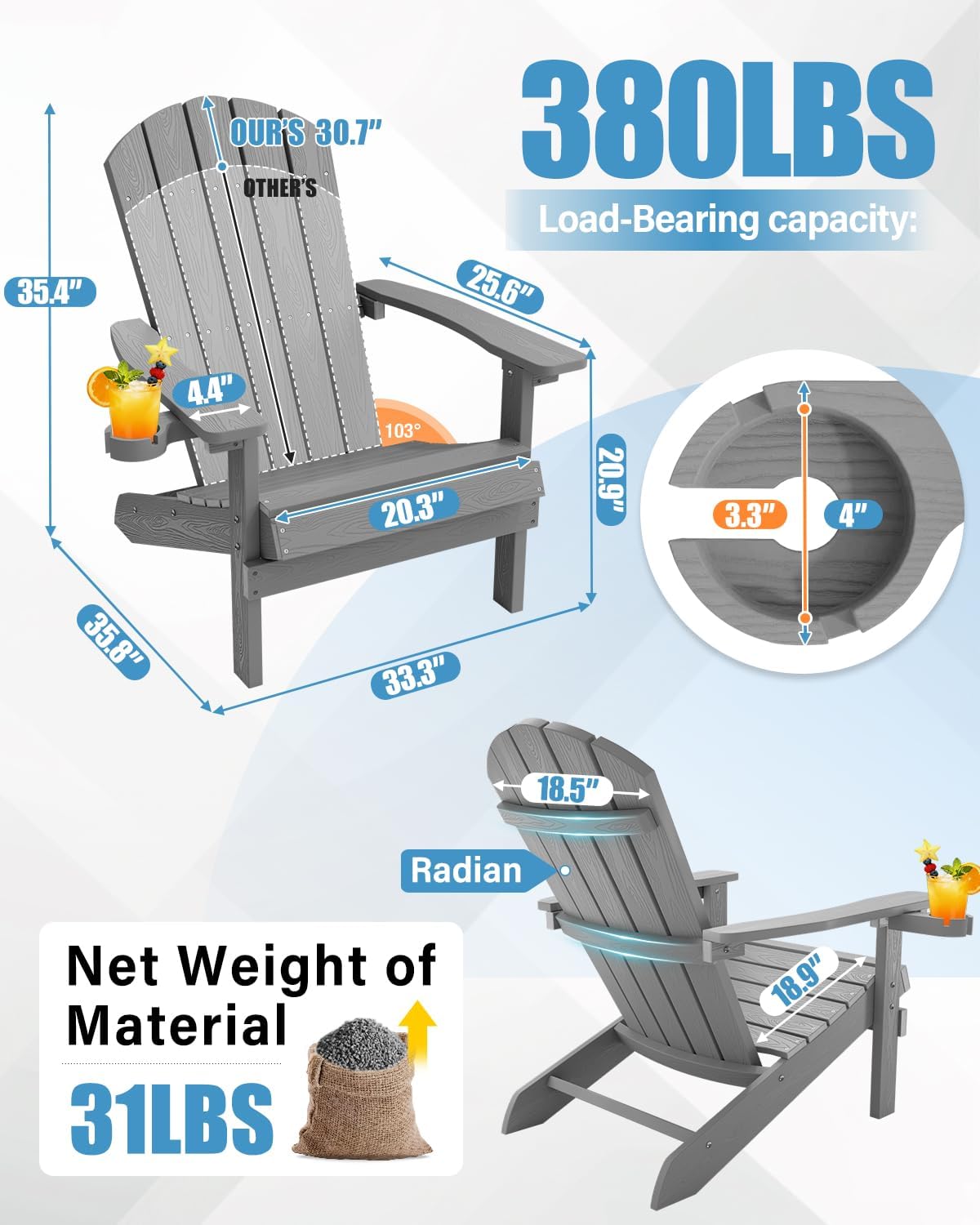Weather Resistant Adirondack C - Adirondack Chair Wood 评论和价格