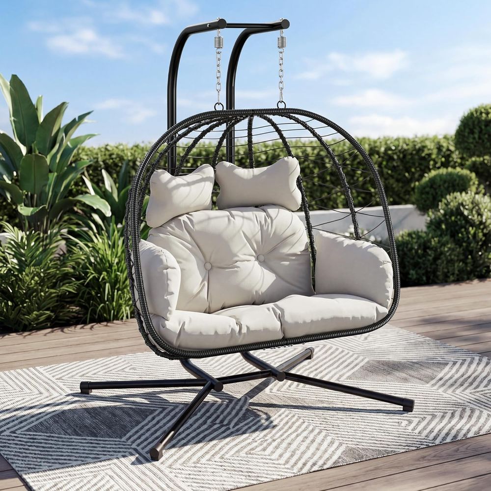 Double Hanging Egg Chair with  - Hanging Egg Chair 评论和价格