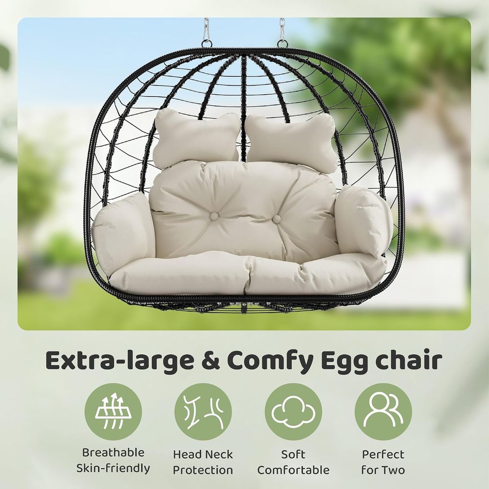 Double Hanging Egg Chair with  - Hanging Egg Chair 评论和价格