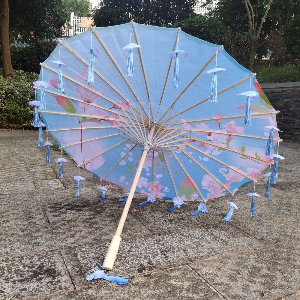 Chinese Japanese Art Silk Para - Parasol Umbrella Large 评论和价格